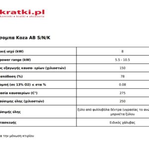 Alternative view of KRATKI KOZA AB/S/N/K/BIALY 8KW / 50-70m2 ΕΝΕΡΓΕΙΑΚΗ ΣΟΜΠΑ ΞΥΛΟΥ ΑΠΟ ΧΑΛΥΒΑ ΜΕ ΕΞΩΤΕΡΙΚΗ ΕΠΕΝΔΥΣΗ ΑΠΟ ΛΕΥΚΟ ΚΕΡΑΜΙΚΟ