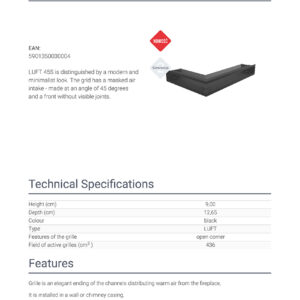 Alternative view of KRATKI ΠΕΡΣΙΔΑ LUFT/NP/9/40/45S/C 40X60X9CM ΜΑΥΡΗ ΔΕΞΙΑ ΓΩΝΙΑ