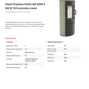 Alternative view of KRATKI KOZA/AB/S/DR/BC ECODESIGN 8KW (50-70Μ2) ΕΝΕΡΓΕΙΑΚΗ ΣΟΜΠΑ ΞΥΛΟΥ ΑΠΟ ΧΑΛΥΒΑ ΜΕ ΛΕΥΚΑ ΚΕΡΑΜΙΚΑ TERMOTEC ΚΑΙ ΕΞΩΤΕΡΙΚΗ ΕΠΕΝΔΥΣΗ ΜΕ ΕΠΙΧΡΩΜΑΤΙΣΜΕΝΟ ΜΠΕΖ ΣΚΥΡΟΔΕΜΑ