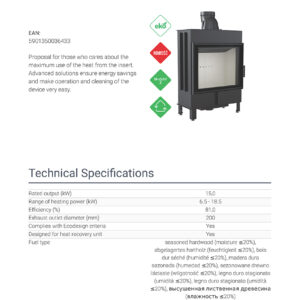 Alternative view of KRATKI LUCY/15 ΑΝΟΙΓΟΜΕΝΟ 15KW (110-160M2) ΕΝΕΡΓΕΙΑΚΟ ΤΖΑΚΙ ΑΕΡΟΘΕΡΜΟ ΜΕ ΛΕΥΚΑ ΚΕΡΑΜΙΚΑ TERMOTEC