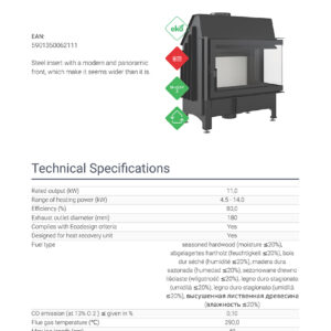 Alternative view of KRATKI ZIBI/P/BS ΔΕΞΙΑ ΓΩΝΙΑ ΑΝΟΙΓΟΜΕΝΟ 11KW (100-150M2) ΕΝΕΡΓΕΙΑΚΟ ΤΖΑΚΙ ΑΕΡΟΘΕΡΜΟ ΑΠΟ ΧΑΛΥΒΑ ΜΕ ΛΕΥΚΑ ΚΕΡΑΜΙΚΑ TERMOTEC
