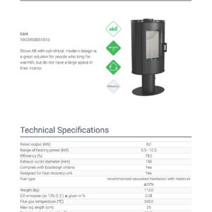 Alternative view of KRATKI KOZA/AB/S/N/O/DR  8KW / 50-70m2 ΠΕΡΙΣΤΡΕΦΟΜΕΝΗ ΕΝΕΡΓΕΙΑΚΗ ΣΟΜΠΑ ΑΠΟ ΧΑΛΥΒΑ ΜΕ ΕΣΩΤΕΡΙΚΗ ΕΠΕΝΔΥΣΗ ACUMOTTE