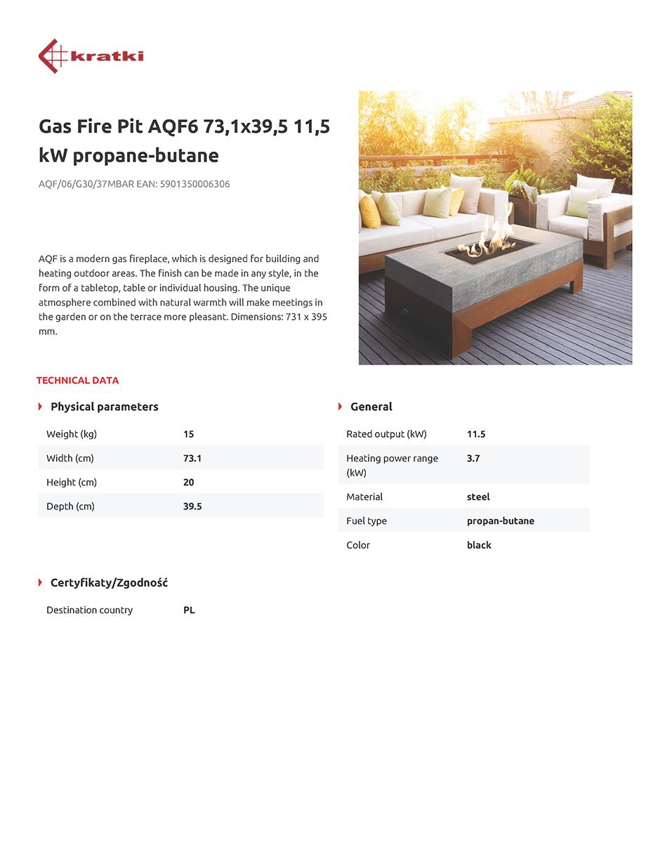 KRATKI AQF/06/G30/37MBAR 11,5KW ΣΟΜΠΑ ΘΕΡΜΑΣΤΡΑ ΓΚΑΖΙΟΥ (73,1X39,5CM) - Image 3