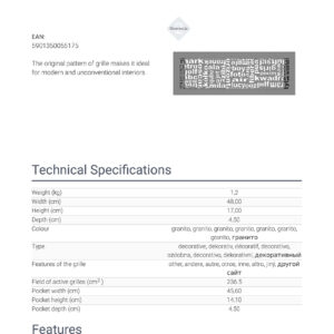 Alternative view of KRATKI ΠΕΡΣΙΔΑ 49ABC/GR (17X49CM) ΓΡΑΝΙΤΗΣ