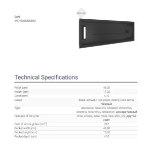 Alternative view of KRATKI ΠΕΡΣΙΔΑ 49C/WIND 17X49CM ΜΑΥΡΟ