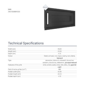 Alternative view of KRATKI ΠΕΡΣΙΔΑ 22/45C/WIND 22X45CM ΜΑΥΡΟ