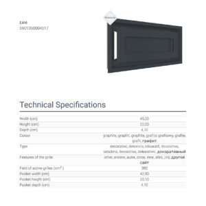 Alternative view of KRATKI ΠΕΡΣΙΔΑ 22/45G/WIND 22X45CM ΓΡΑΦΙΤΗΣ