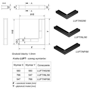 Alternative view of KRATKI ΠΕΡΣΙΔΑ LUFT/NP/90/45S/C 54,7X76,6X9CM ΜΑΥΡΗ ΔΕΞΙΑ ΓΩΝΙΑ