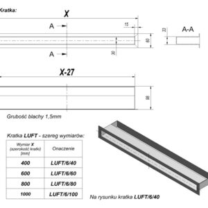 Alternative view of KRATKI ΠΕΡΣΙΔΑ LUFT/6/40/45S/K 6X40CM ΚΡΕΜ
