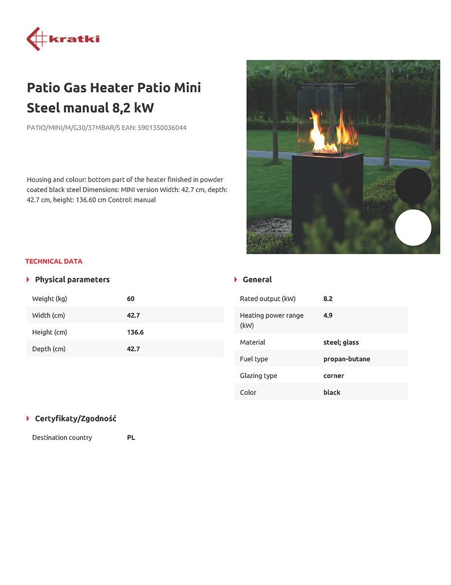 KRATKI PATIO/MINI/M/G30/37MBAR/S ΣΟΜΠΑ ΘΕΡΜΑΣΤΡΑ ΥΓΡΑΕΡΙΟΥ 7KW ΜΕ ΜΕΤΑΛΛΙΚΗ ΕΠΕΝΔΥΣΗ - Image 2