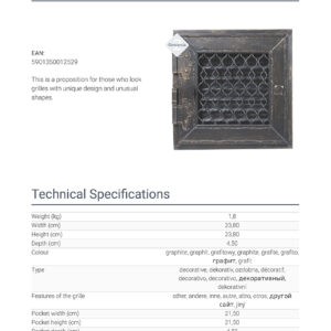 Alternative view of KRATKI RETRO1/22/G/A ΔΙΑΚΟΣΜΗΤΙΚΗ ΠΕΡΣΙΔΑ ΜΕ ΑΝΟΙΓΟΜΕΝΗ ΠΟΡΤΑ ΚΑΙ ΡΥΘΜΙΣΗ ΡΟΗΣ ΣΕ ΧΡΩΜΑ ΓΡΑΦΙΤΗ
