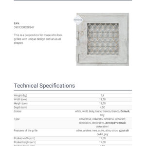 Alternative view of KRATKI RETROW/22/B/A ΔΙΑΚΟΣΜΗΤΙΚΗ ΠΕΡΣΙΔΑ ΜΕ ΡΥΘΜΙΣΗ ΡΟΗΣ ΣΕ ΛΕΥΚΟ ΧΡΩΜΑ
