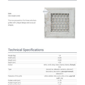 Alternative view of KRATKI RETRO1/22/B/A ΔΙΑΚΟΣΜΗΤΙΚΗ ΠΕΡΣΙΔΑ ΜΕ ΑΝΟΙΓΟΜΕΝΗ ΠΟΡΤΑ ΚΑΙ ΡΥΘΜΙΣΗ ΡΟΗΣ ΣΕ ΛΕΥΚΟ ΧΡΩΜΑ