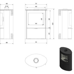Alternative view of KRATKI KOZA/AB/S/2 10KW (70-90M2) ΕΝΕΡΓΕΙΑΚΗ ΣΟΜΠΑ ΞΥΛΟΥ ΑΠΟ ΧΑΛΥΒΑ ΜΕ ΕΠΕΝΔΥΣΗ TERMOTEC