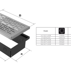 Alternative view of KRATKI ΠΕΡΣΙΔΑ ΔΑΠΕΔΟΥ 117/SZ/FLOOR/SZLIF 11X17CM INOX