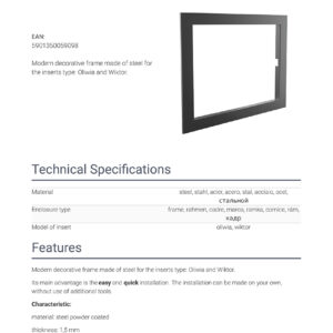 Alternative view of KRATKI BLENDA/O/W/DECO ΧΑΛΥΒΔΙΝΗ ΚΟΡΝΙΖΑ ΤΖΑΚΙΟΥ OLIWIA/DECO - WIKTOR/DECO (73,5X51,1CM ΕΣΩΤΕΡΙΚΑ - 87,7X63,5CM ΕΞΩΤΕΡΙΚΑ)