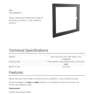 Alternative view of KRATKI BLENDA/Z/E/DECO ΧΑΛΥΒΔΙΝΗ ΚΟΡΝΙΖΑ ΤΖΑΚΙΟΥ ZUZIA/DECO - ERYK/DECO (64,9X51,1CM ΕΣΩΤΕΡΙΚΑ - 79,1X63,5CM ΕΞΩΤΕΡΙΚΑ)