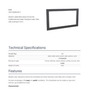Alternative view of KRATKI BLENDA/MILA ΧΑΛΥΒΔΙΝΗ ΚΟΡΝΙΖΑ ΤΖΑΚΙΟΥ MILA/PF (98,4X48,6CM ΕΣΩΤΕΡΙΚΑ - 113,1Χ60,7CM ΕΞΩΤΕΡΙΚΑ)