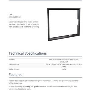 Alternative view of KRATKI BLENDA/NADIA/13 ΧΑΛΥΒΔΙΝΗ ΚΟΡΝΙΖΑ ΤΖΑΚΙΟΥ NADIA/13 (78,9X63,2CM ΕΣΩΤΕΡΙΚΑ - 87,2X71,5CM ΕΞΩΤΕΡΙΚΑ)