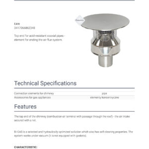Alternative view of KRATKI KP100/150/BI-GAS ΟΜΟΑΞΟΝΙΚΟ ΚΑΤΑΚΟΡΥΦΟ ΚΑΠΕΛΟ ΓΙΑ ΦΥΣΙΚΟ ΑΕΡΙΟ - ΓΚΑΖΙ Φ100/150