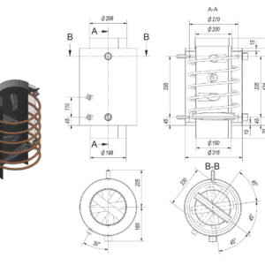 Alternative view of KRATKI ΕΝΑΛΛΑΚΤΗΣ ΝΕΡΟΥ TURBODYM/W/W 7KW Φ200