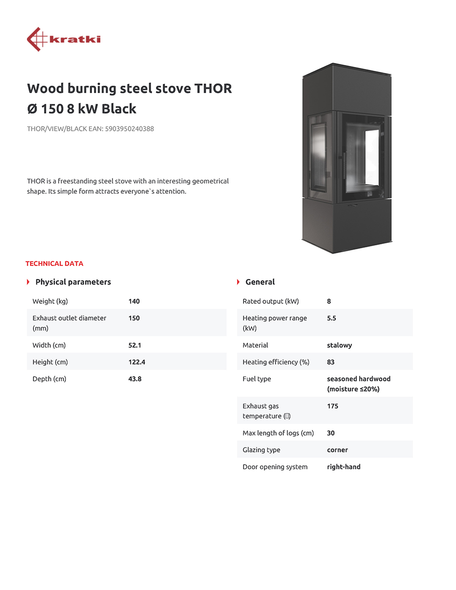 KRATKI THOR/VIEW/BLACK (A+) ECODESIGN 8KW (80-105M2) ΕΝΕΡΓΕΙΑΚΗ ΣΟΜΠΑ ΤΡΙΩΝ ΟΨΕΩΝ ΑΠΟ ΧΑΛΥΒΑ ΜΕ ΜΑΥΡΑ ΚΕΡΑΜΙΚΑ TERMOTEC - Image 2