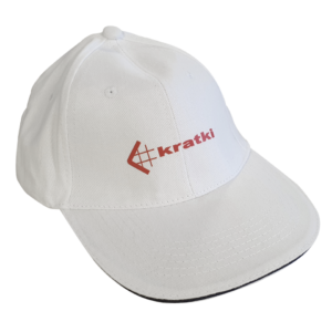 KRATKI ΛΕΥΚΟ ΒΑΜΒΑΚΕΡΟ ΚΑΠΕΛΟ ΤΖΟΚΕΥ ONE SIZE ΜΕ ΕΤΑΙΡΙΚΟ LOGO - GADZETY/CZAPKA/Z/DASZKIEM/KRATKI