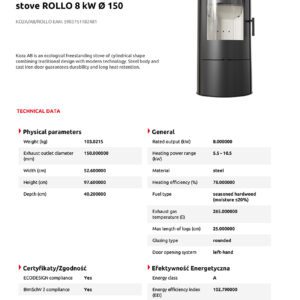 Alternative view of KRATKI KOZA/AB/ROLLO 8KW ECODESIGN (50-70M2) ΕΝΕΡΓΕΙΑΚΗ ΣΟΜΠΑ ΞΥΛΟΥ ΑΠΟ ΧΑΛΥΒΑ ΜΕ ΕΠΕΝΔΥΣΗ TERMOTEC