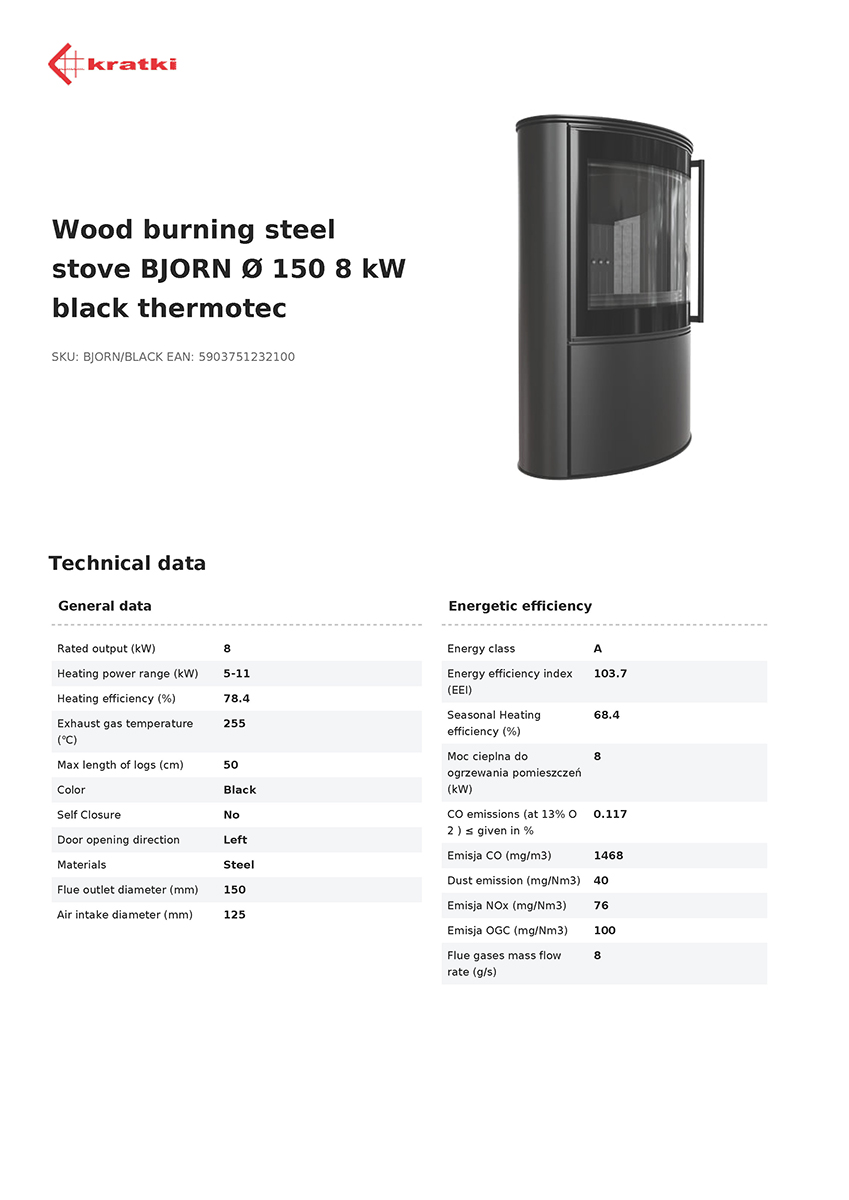 KRATKI BJORN/BLACK 8KW (60-80M2) ΕΝΕΡΓΕΙΑΚΗ ΣΟΜΠΑ ΞΥΛΟΥ ΑΠΟ ΧΑΛΥΒΑ ΜΕ ΜΑΥΡΑ ΚΕΡΑΜΙΚΑ TERMOTEC - Image 3