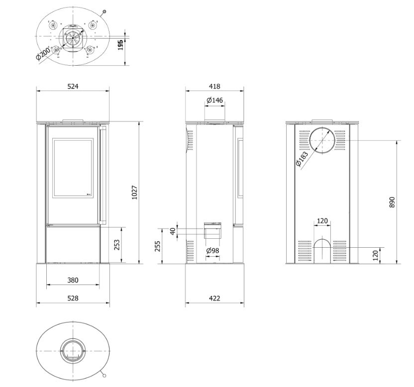 KRATKI ERIK 5,5KW (40-60M2) ΕΝΕΡΓΕΙΑΚΗ ΣΟΜΠΑ ΞΥΛΟΥ ΑΠΟ ΧΑΛΥΒΑ ΜΕ ΛΕΥΚΑ ΚΕΡΑΜΙΚΑ TERMOTEC - Image 14