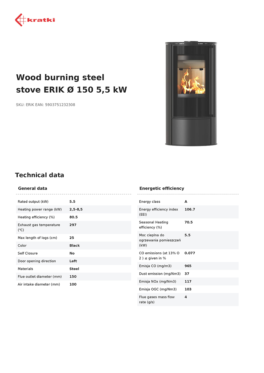 KRATKI ERIK 5,5KW (40-60M2) ΕΝΕΡΓΕΙΑΚΗ ΣΟΜΠΑ ΞΥΛΟΥ ΑΠΟ ΧΑΛΥΒΑ ΜΕ ΛΕΥΚΑ ΚΕΡΑΜΙΚΑ TERMOTEC - Image 5