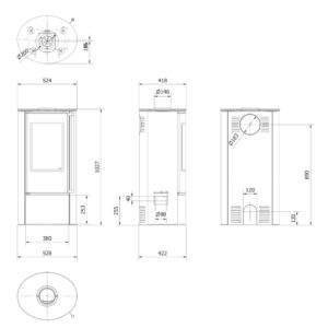 Alternative view of KRATKI ERIK/BLACK 5,5KW (40-60M2) ΕΝΕΡΓΕΙΑΚΗ ΣΟΜΠΑ ΞΥΛΟΥ ΑΠΟ ΧΑΛΥΒΑ ΜΕ ΜΑΥΡΑ ΚΕΡΑΜΙΚΑ TERMOTEC