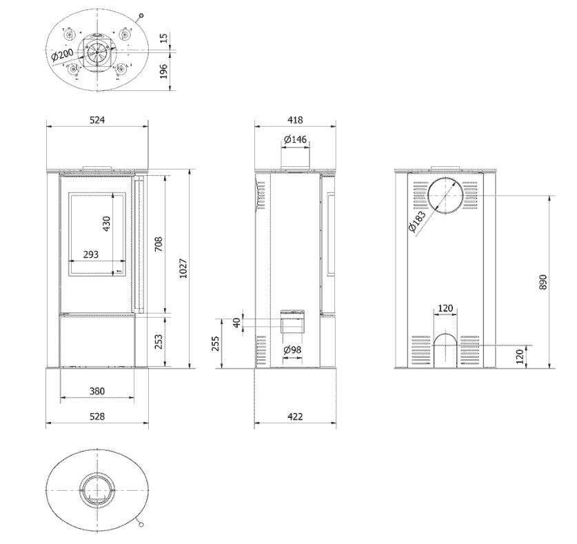 KRATKI ERIK/WS (WHITE SATIN) 5,5KW (40-60M2) ΕΝΕΡΓΕΙΑΚΗ ΣΟΜΠΑ ΞΥΛΟΥ ΑΠΟ ΧΑΛΥΒΑ ΜΕ ΛΕΥΚΑ ΚΕΡΑΜΙΚΑ TERMOTEC - Image 3