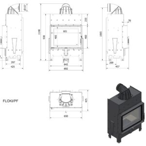Alternative view of KRATKI FLOKI/S/PF/BLACK ΙΣΙΟ ΑΝΟΙΓΟΜΕΝΟ 8KW (70-90M2) ΕΝΕΡΓΕΙΑΚΟ ΤΖΑΚΙ ΑΕΡΟΘΕΡΜΟ ΜΕ ΜΑΥΡΑ ΚΕΡΑΜΙΚΑ TERMOTEC
