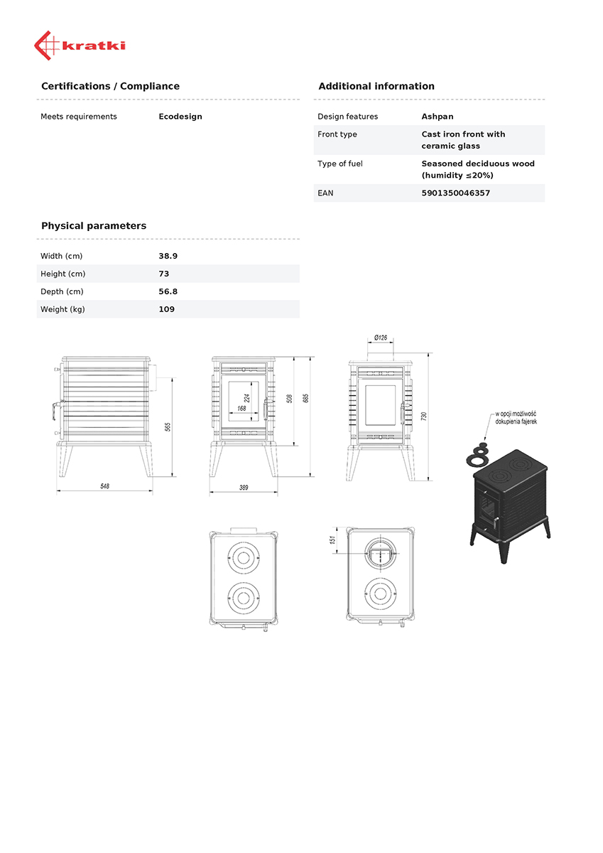 KRATKI KOZA/K10/130 9,5KW (80-130M2) ΕΝΕΡΓΕΙΑΚΗ ΣΟΜΠΑ ΜΑΝΤΕΜΕΝΙΑ - Image 7