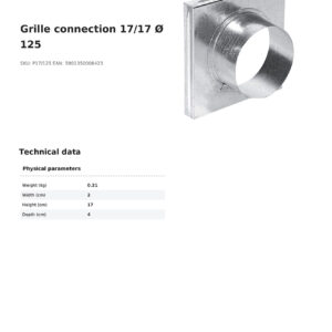 Alternative view of KRATKI P17/125 ΠΡΟΣΑΡΜΟΓΕΑΣ ΑΕΡΑΓΩΓΟΥ ΠΕΡΣΙΔΑΣ (Φ125)