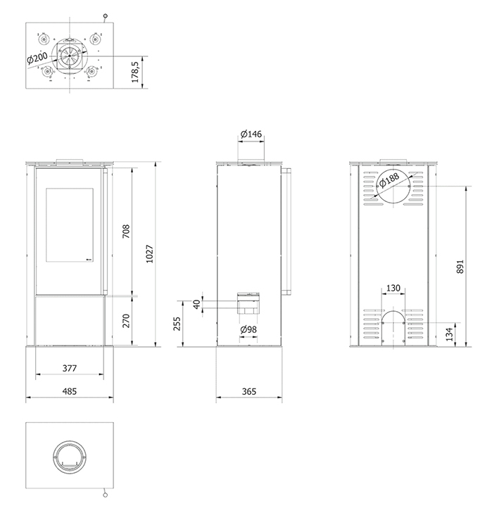 KRATKI HATI/BLACK (40-70M2) ΕΝΕΡΓΕΙΑΚΗ ΣΟΜΠΑ ΞΥΛΟΥ ΑΠΟ ΧΑΛΥΒΑ ΜΕ ΜΑΥΡΑ ΚΕΡΑΜΙΚΑ TERMOTEC - Image 3