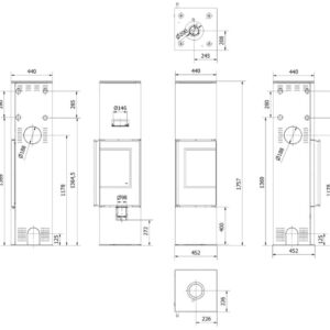 Alternative view of KRATKI REN/L/P/BLACK 7,3KW ECODESIGN (75 - 100M2) ΕΝΕΡΓΕΙΑΚΗ ΣΟΜΠΑ ΑΠΟ ΧΑΛΥΒΑ ΜΕ ΜΑΥΡΑ ΚΕΡΑΜΙΚΑ TERMOTEC