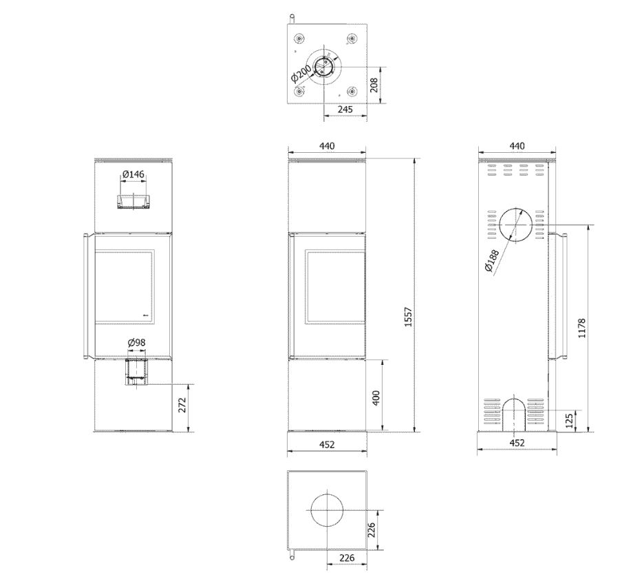 KRATKI REN/M/P/BLACK 7,3KW ECODESIGN (75 - 100M2) ΕΝΕΡΓΕΙΑΚΗ ΣΟΜΠΑ ΑΠΟ ΧΑΛΥΒΑ ΜΕ ΜΑΥΡΑ ΚΕΡΑΜΙΚΑ TERMOTEC - Image 2