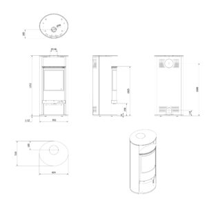 Alternative view of KRATKI RUNA ECODESIGN 8KW (50-70M2) ΕΝΕΡΓΕΙΑΚΗ ΣΟΜΠΑ ΞΥΛΟΥ ΑΠΟ ΧΑΛΥΒΑ ΜΕ ΛΕΥΚΑ ΚΕΡΑΜΙΚΑ TERMOTEC