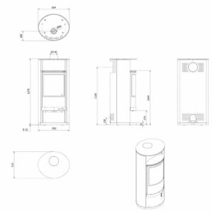 Alternative view of KRATKI RUNA/BLACK ECODESIGN 8KW (50-70M2) ΕΝΕΡΓΕΙΑΚΗ ΣΟΜΠΑ ΞΥΛΟΥ ΑΠΟ ΧΑΛΥΒΑ ΜΕ ΜΑΥΡΑ ΚΕΡΑΜΙΚΑ TERMOTEC