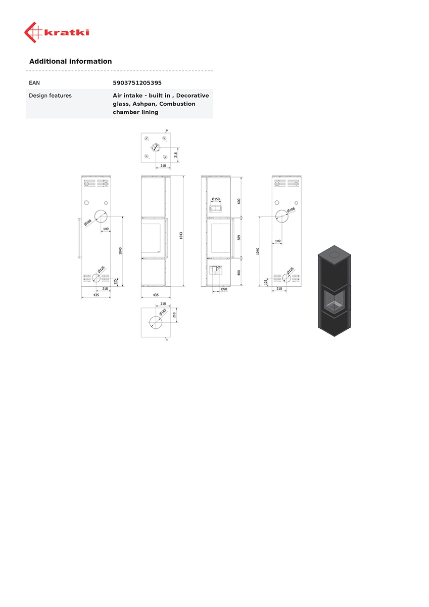 KRATKI TORA/L/Q/N/A ECODESIGN 8KW (50-70M2) ΕΝΕΡΓΕΙΑΚΗ ΣΟΜΠΑ ΞΥΛΟΥ ΑΠΟ ΧΑΛΥΒΑ ΜΕ ΛΕΥΚΑ ΚΕΡΑΜΙΚΑ TERMOTEC - Image 5